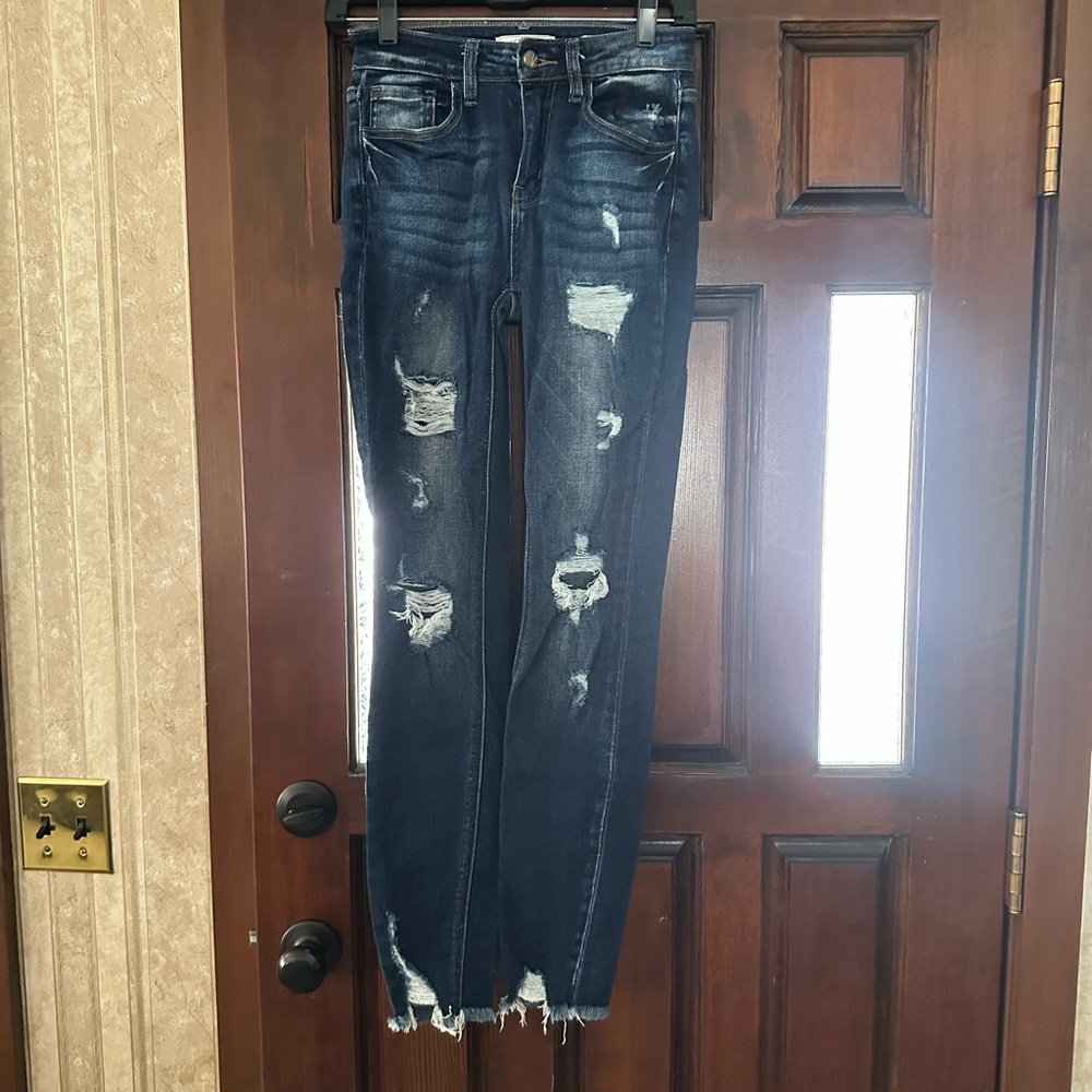 KanCan Dark Blue Distressed Skinny Jeans